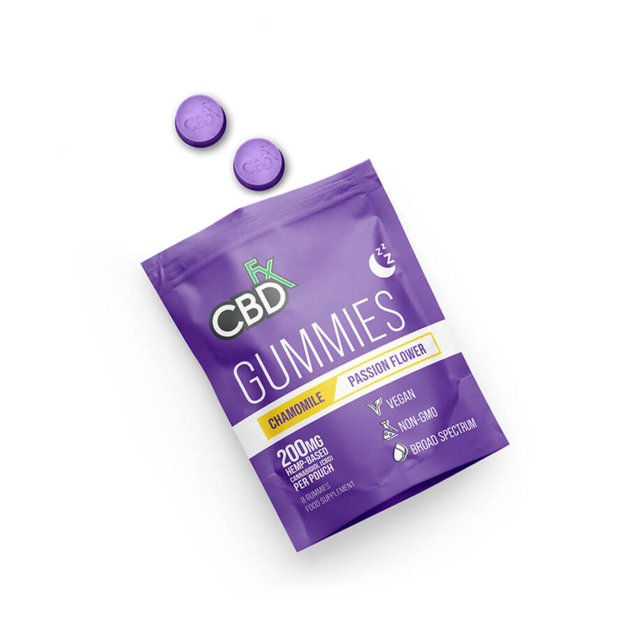 CBDfx Sleep Chamomile Passiflore 200mg CBD Gummies Végétaliens (10x32g)