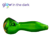 Pipe en Verre Brille dans le Noir Vert 10cm