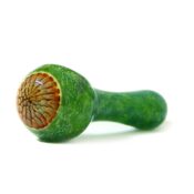 Abstract cool vortex green pipe en verre 13cm