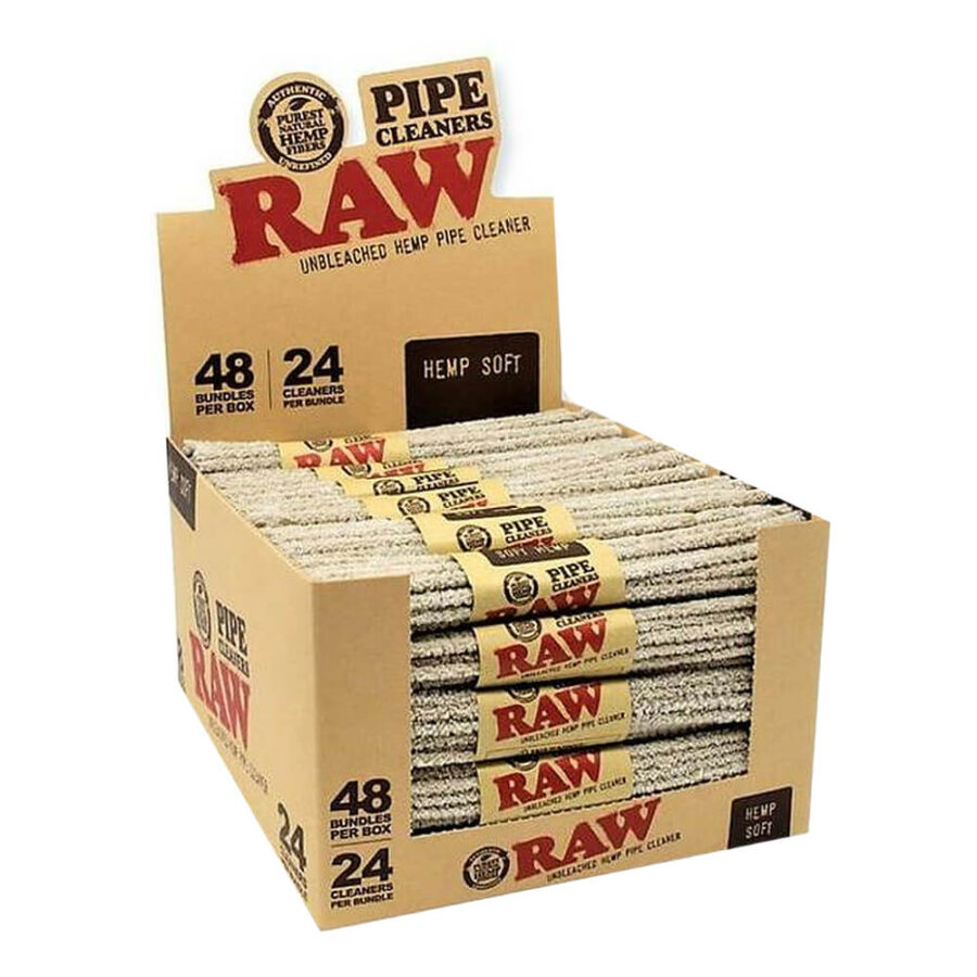 RAW Unbleached Hemp Nettoie-Pipe Chanvre (48pcs/présentoir)