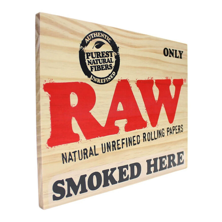 RAW Panneau de Porte en Bois Smoked Here Sign 30x23cm