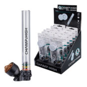 Champ High Clear Glass Pipe with Grinder and Screens (12pcs/display)