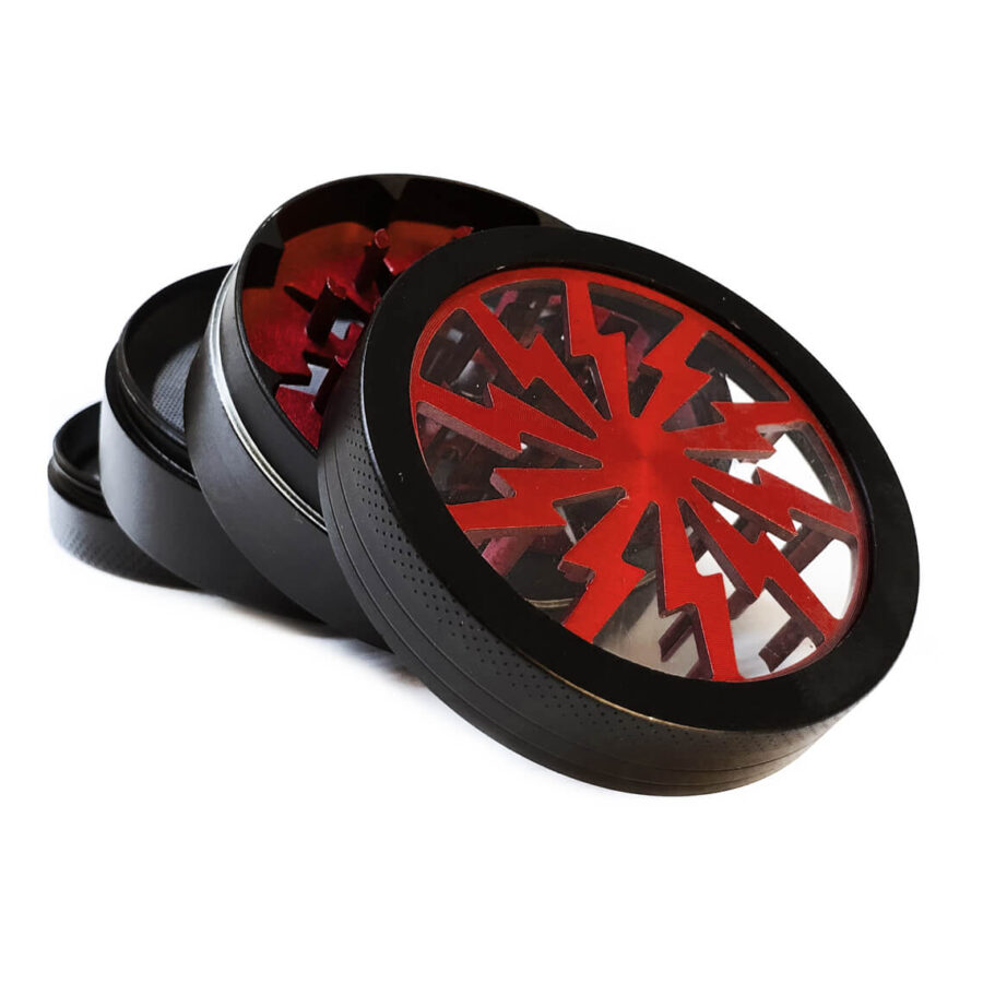 Storm Grinder en Métal Rouge 50mm - 4 Parties (6pcs/présentoir)