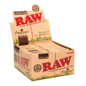 RAW Connoisseur Kingsize Organic Papiers à Roules Chanvre avec Filtres (24pcs/présentoir)