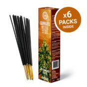 Bâtonnets d'encens au cannabis parfumés au chocolat avec des feuilles de cannabis séchées (6 packs/display)