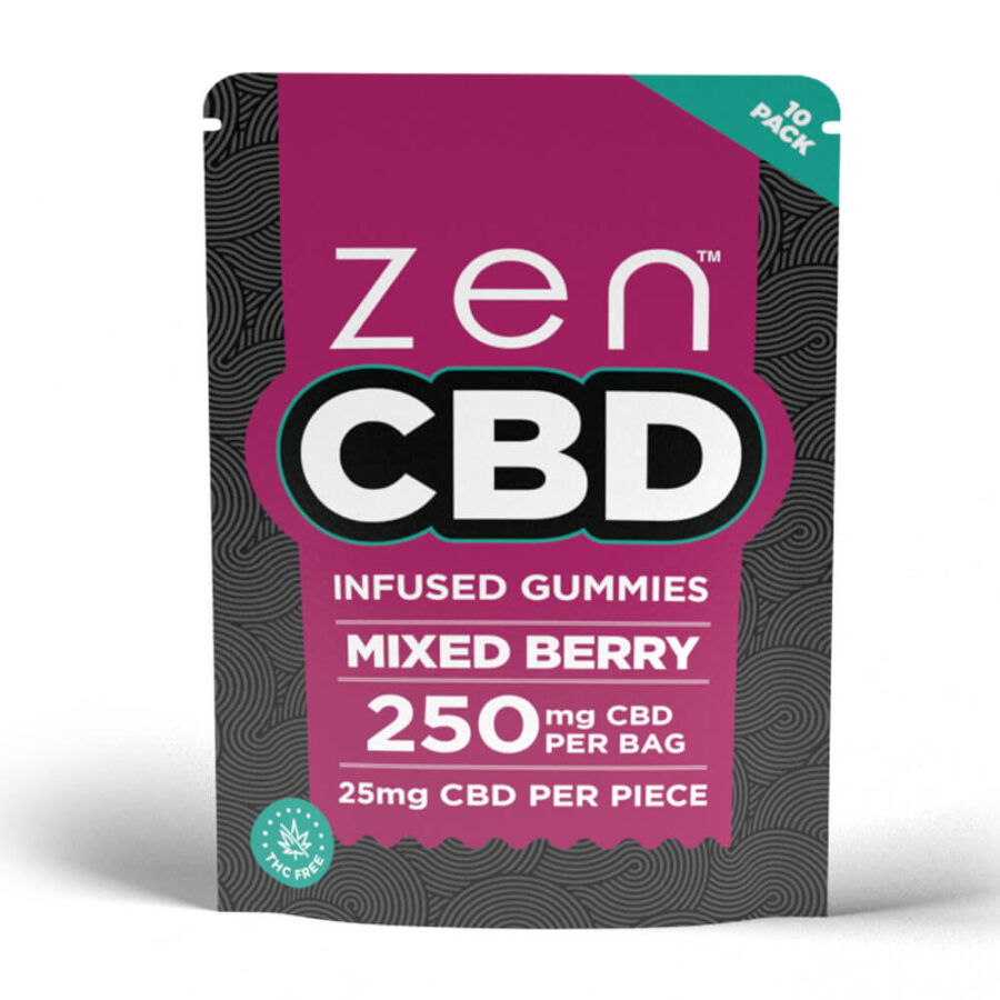 Zen CBD Mixed Berry bonbons 250mg par sac (10pcs/présentoir)