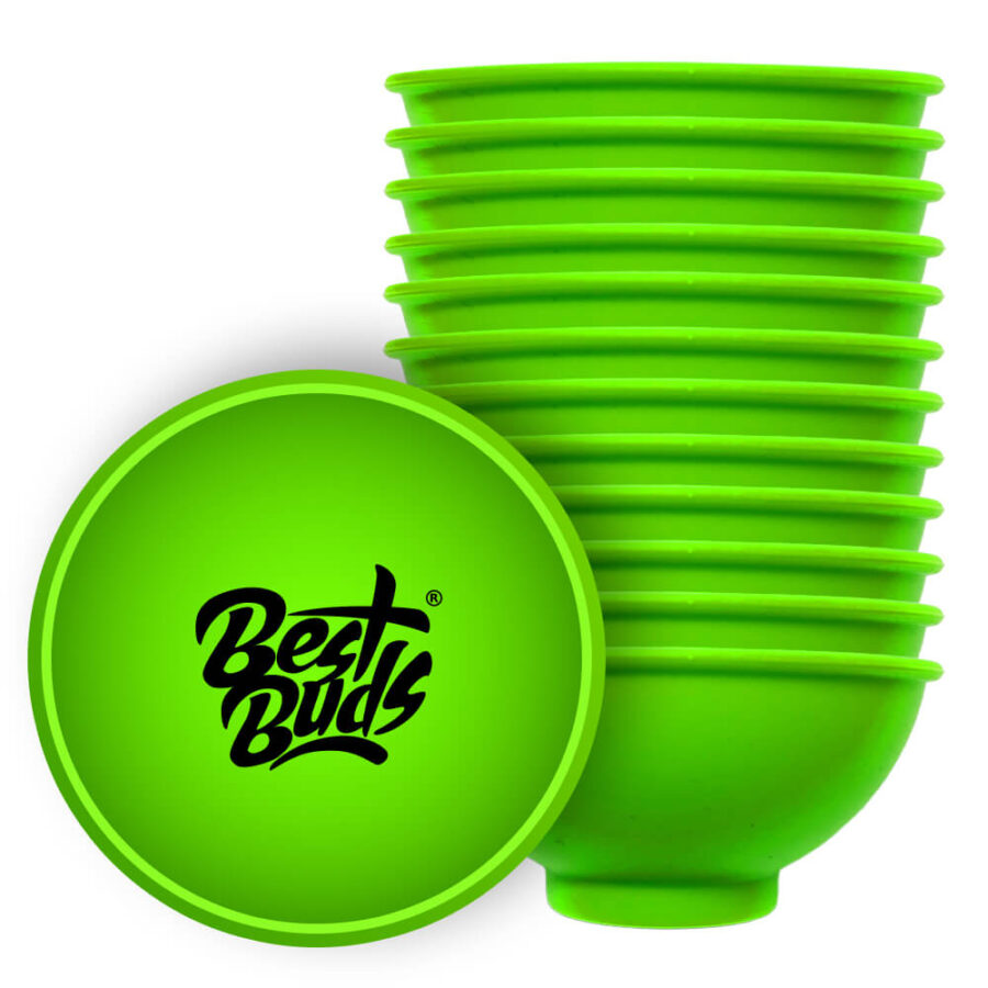 Best Buds Bol à mélanger en Silicone 7cm Vert avec Noir Logo (12pcs/sac)