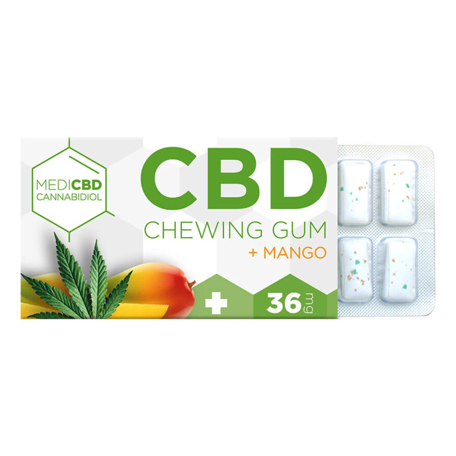 MediCBD Cannabis Chewing Gums 36mg CBD Mango (24pcs/présentoir)