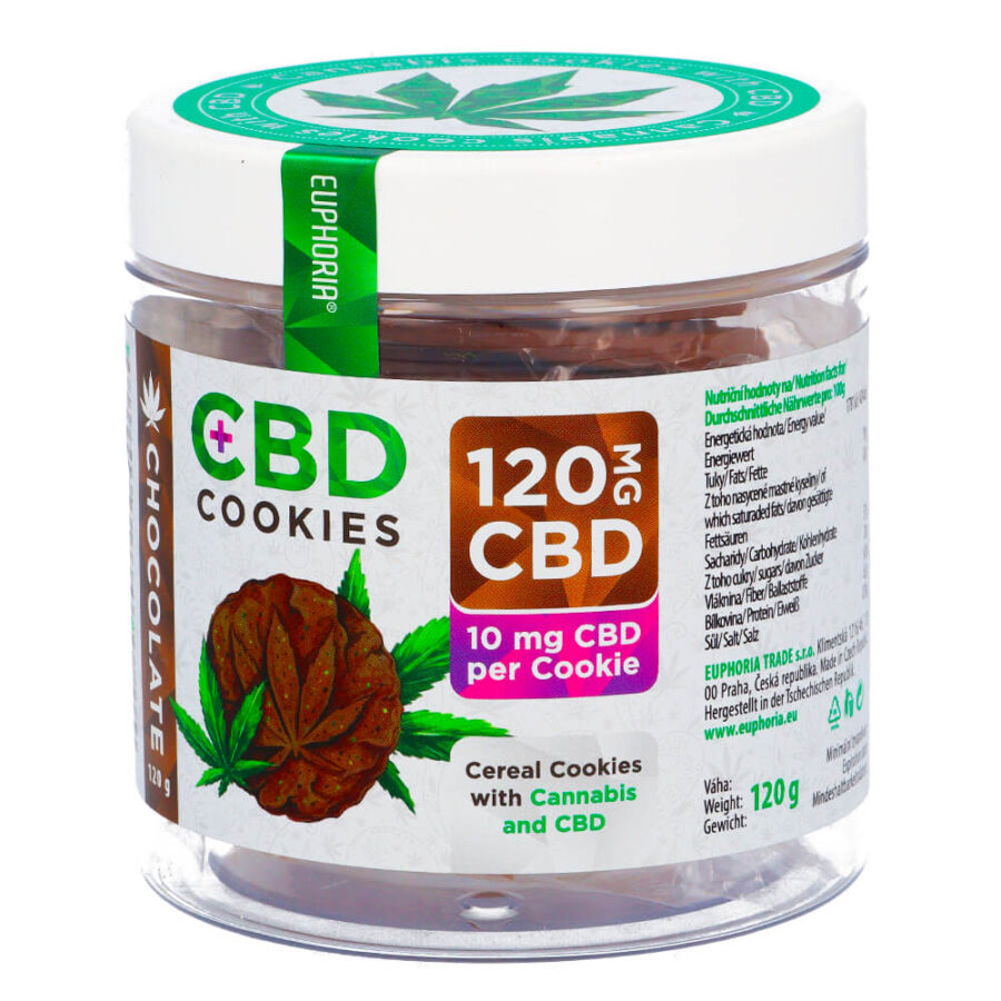 Euphoria Cannabis Cookies Chocolat 120mg CBD (12packs/masterbox)