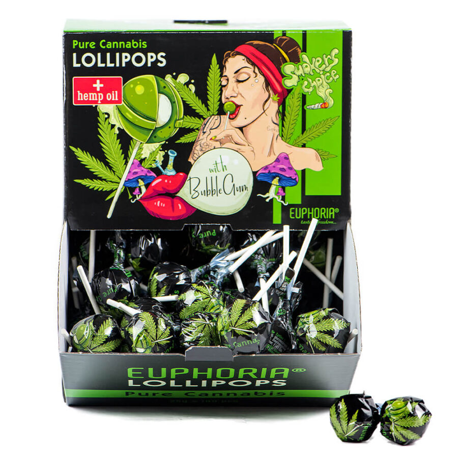 Euphoria Cannabis Sucettes Cannabis Pur (25gx100pcs)