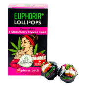 Euphoria Cannabis Sucettes Cheesecake à la Fraise (12pcs/masterbox)