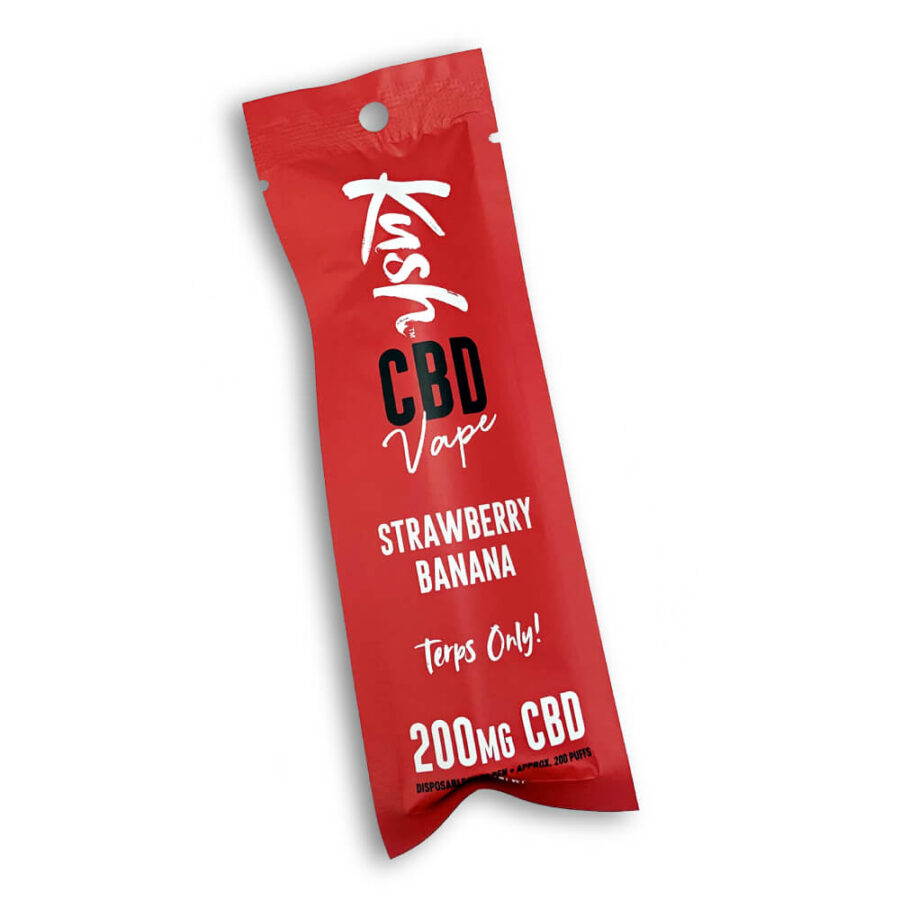 Kush CBD Puff Jetable Strawberry Banana 200mg CBD (10pcs/boite)