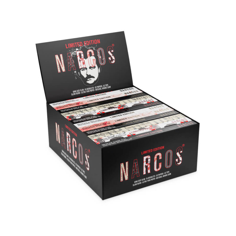 Narcos Edition Limitée Papier à Rouler King Size Slim + Filtres (24pcs/présentoir)