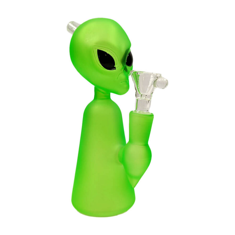 Bong en Verre Epais Alien Vert 17cm