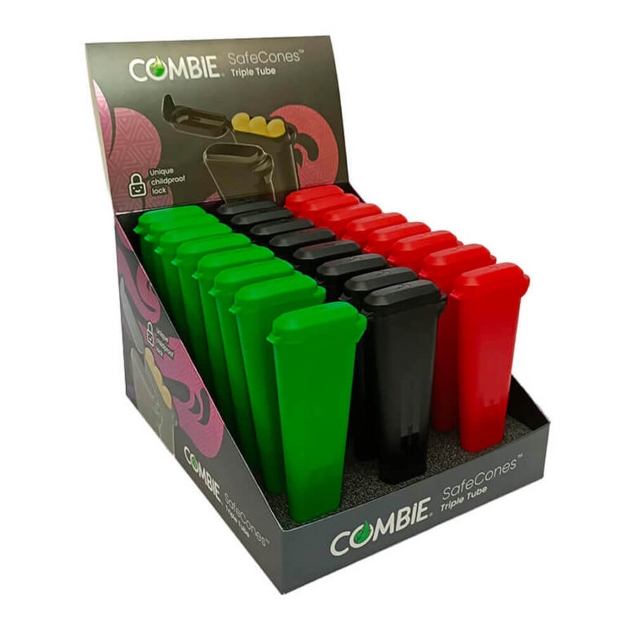 Combie Porte-joints Triple Tube Noir, Rouge et Vert (24pcs/présentoir)