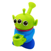 Bong en Silicone Alien à Trois Yeux avec Pièces Amovibles 14cm