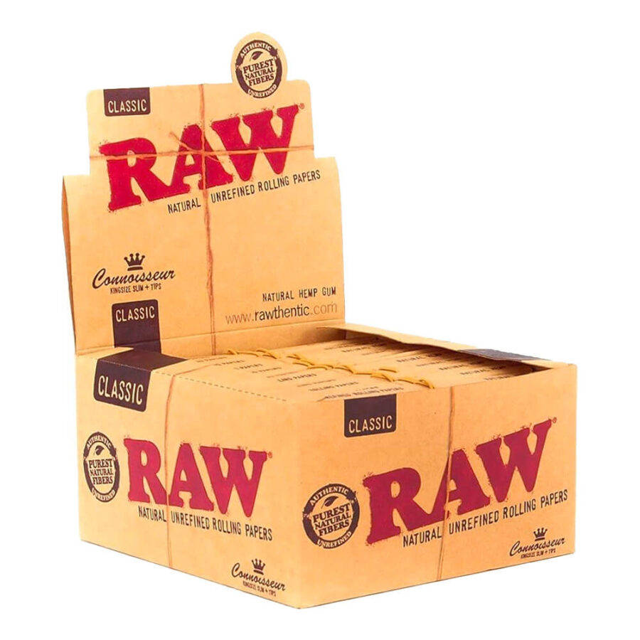 RAW Connoisseur kingsize slim papiers à rouler + filtres (24pcs/présentoir)