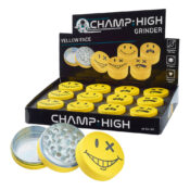 Champ High Face Jaune Grinder 3 Parties - 40mm (12pcs/présentoir)