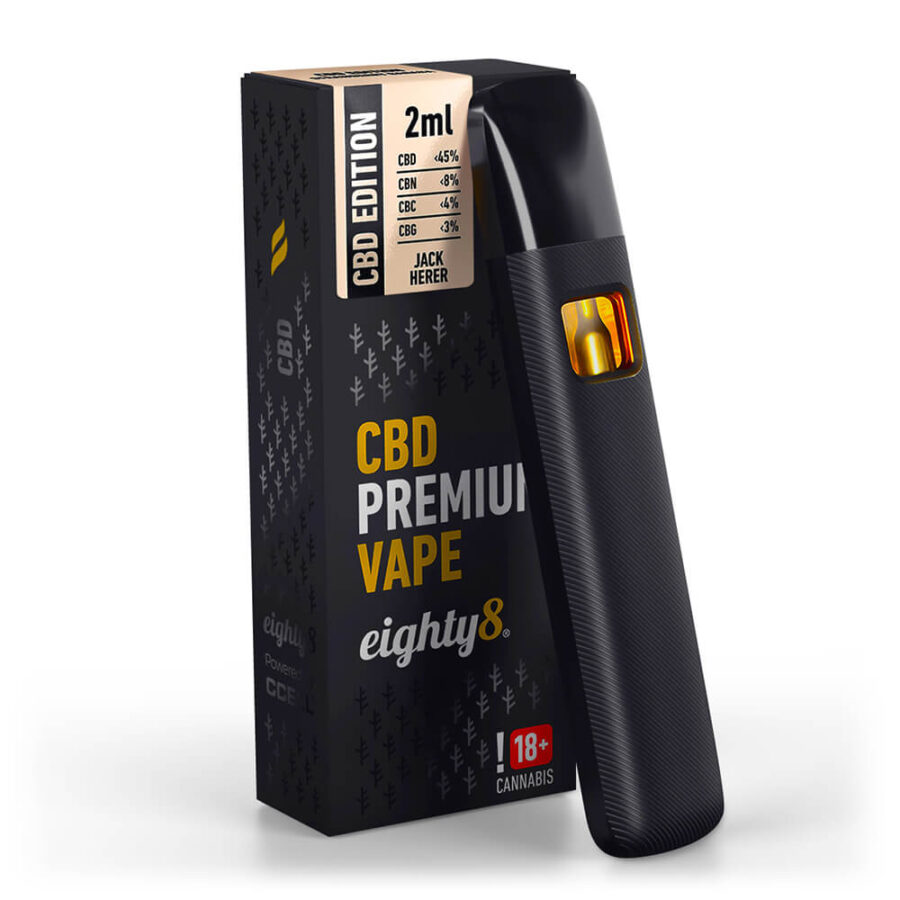 Eighty8 Jack Herer 45% CBD Stylo Vape Jetable (10pcs/présentoir)