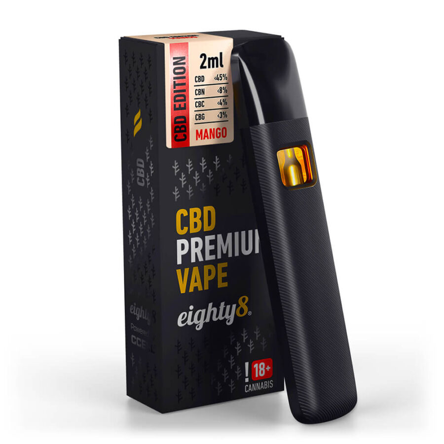 Eighty8 Mango 45% CBD Stylo Vape Jetable (10pcs/présentoir)