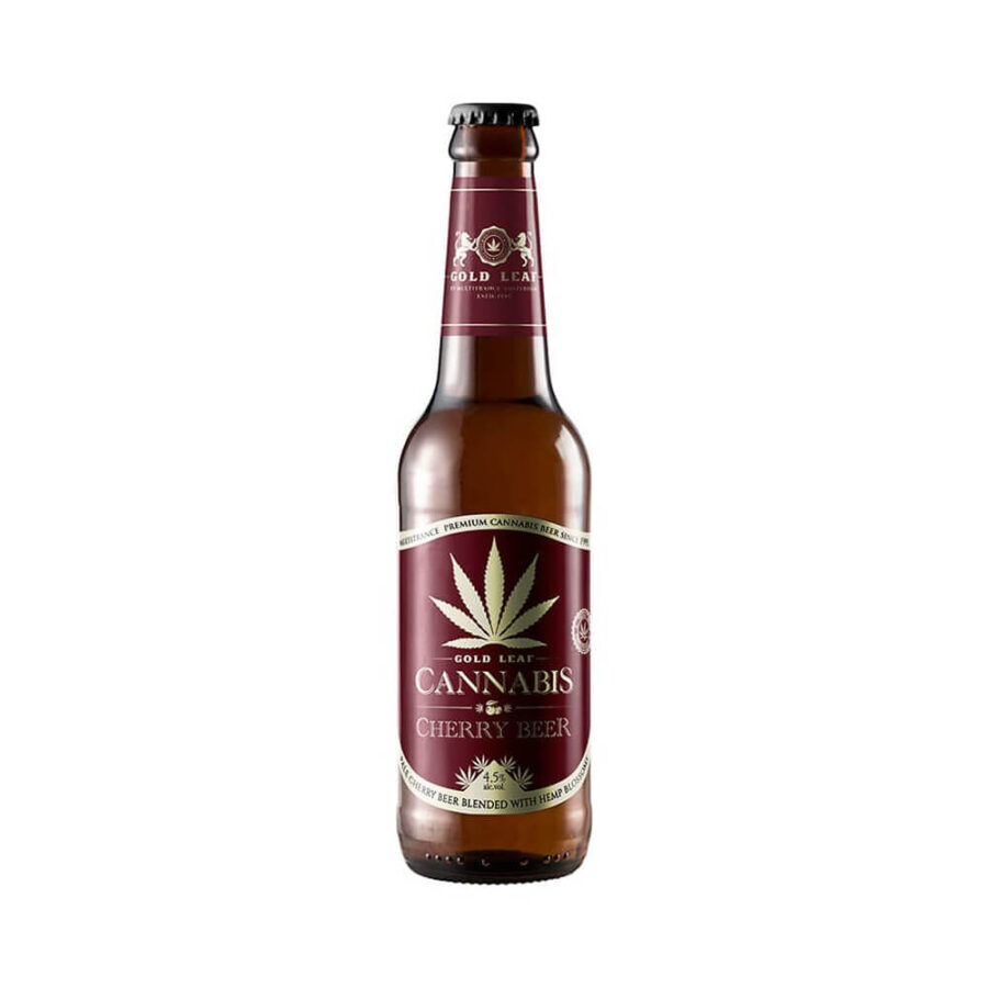 Cannabis Bière à la Cerise 4.5% Gold Leaf 330ml (27 boites/648 bières)