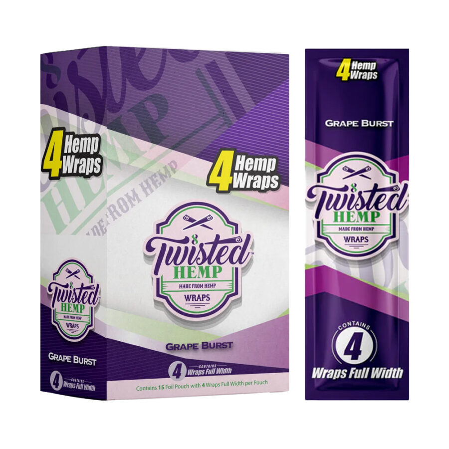 Twisted Hemp Blunt en Chanvre Grape Burst (15paquets/présentoir)