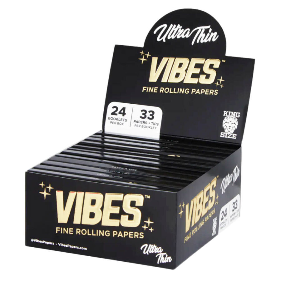 VIBES Papiers à Rouler King Size Slim avec Filtre Ultra Fins (24pcs/présentoir)