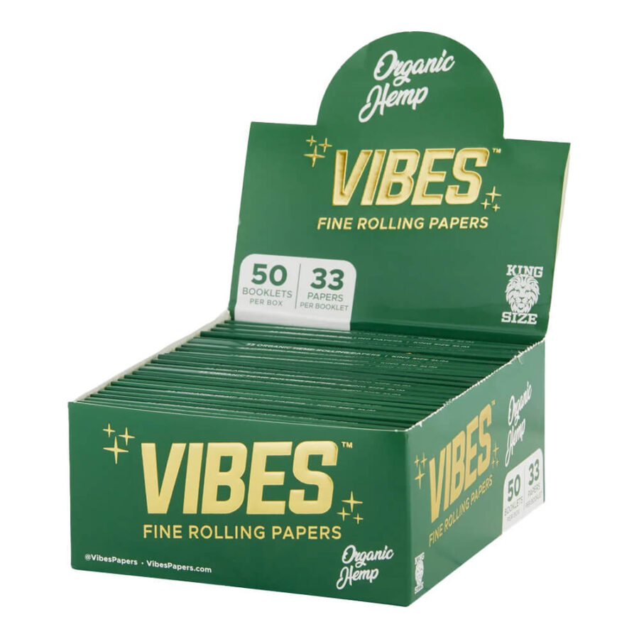 VIBES Papiers à Rouler King Size Slim Organic Hemp (50pcs/présentoir)