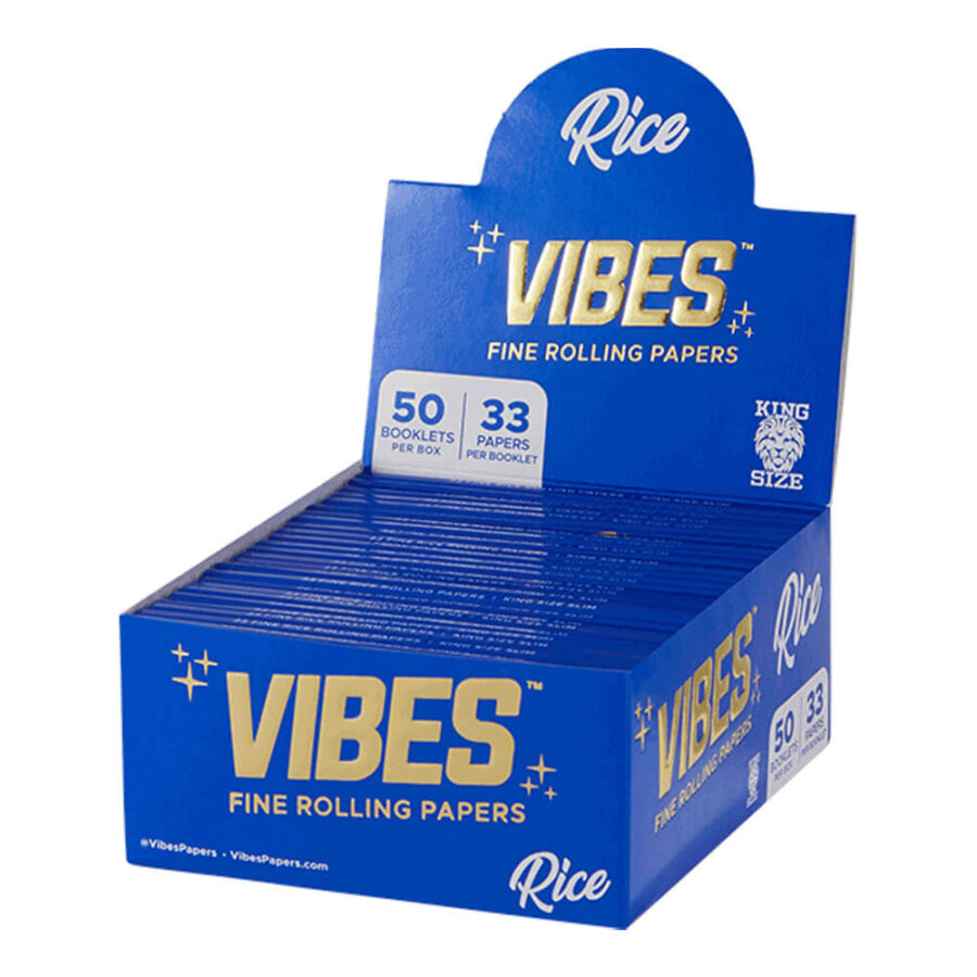 VIBES Papiers à Rouler King Size Slim Rice (50pcs/présentoir)