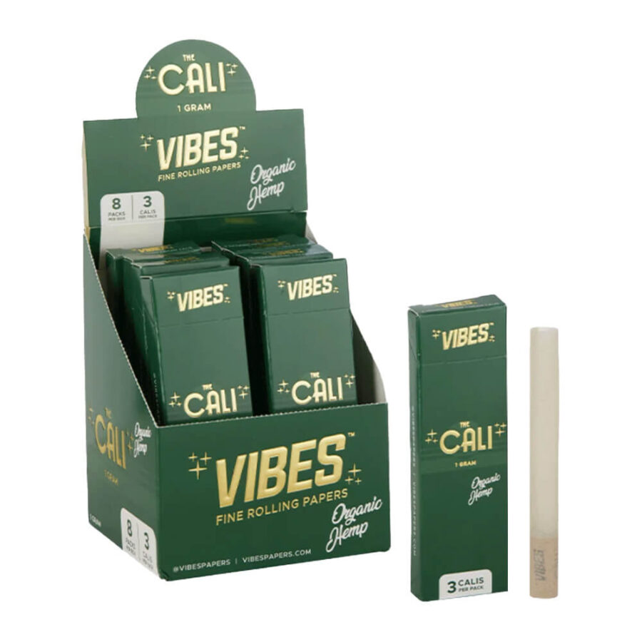 VIBES The Cali Cônes Organic Hemp 1g 3-Pack (8pcs/présentoir)