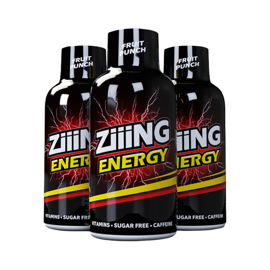 Ziiing Energy Boisson Fruit Punch 150mg caféine et Mélange de Vitamines B (12pcs/présentoir)