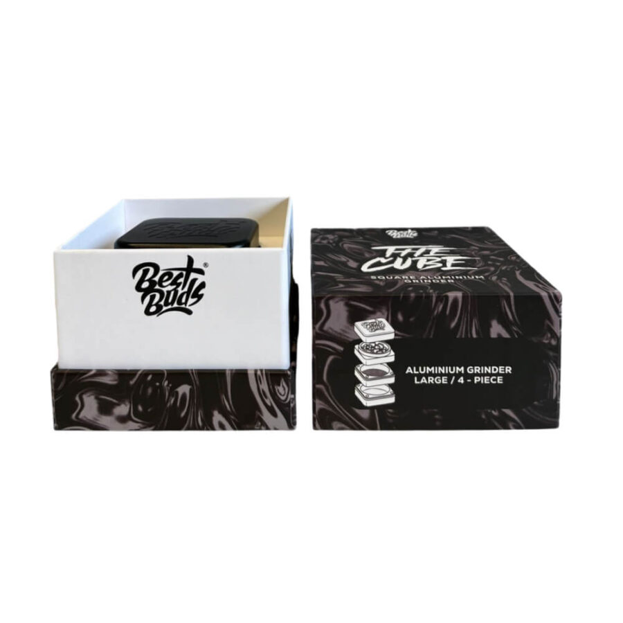 Best Buds Grinder The Cube en Aluminium Noir 4 Parties (50mm)