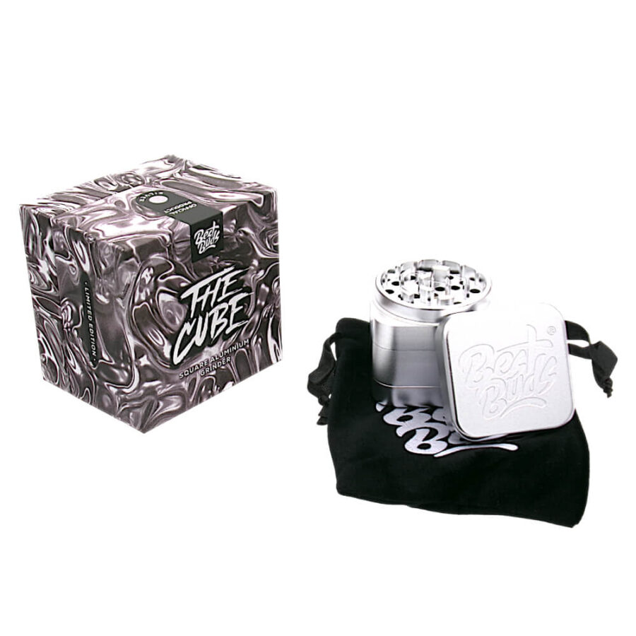 Best Buds Grinder The Cube en Aluminium Argent 4 Parties (50mm)