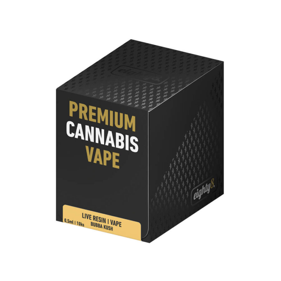 Eighty8 Bubba Kush Puff Jetable 0.5ml avec Live Terpenes (10pcs/présentoir)