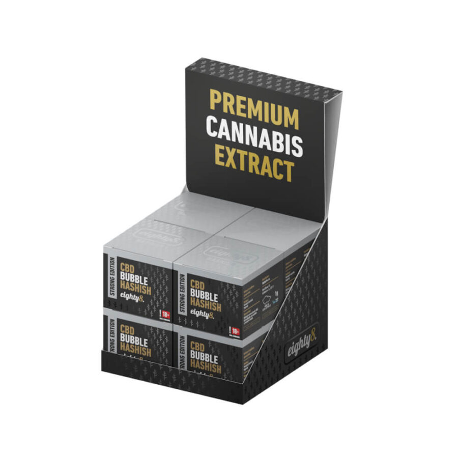 Eighty8 Extrait de CBD Bubble Hash 21.86% CBD 1g (8pcs/présentoir)