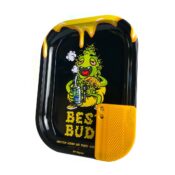 Best Buds Bandeja Metálica Pequeña Dab con Tarjeta Grinder Magnética