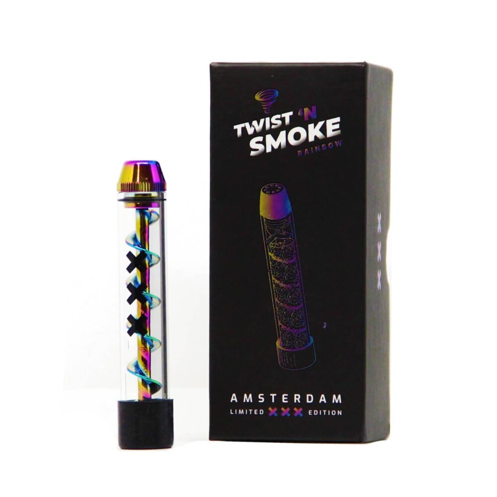 Twist 'n Smoke Twisted Pipa de Cristal Rainbow Edición Especial Ámsterdam