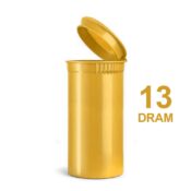 Poptop Bote de Plástico Dorado Pequeño 13 Dram 35mm