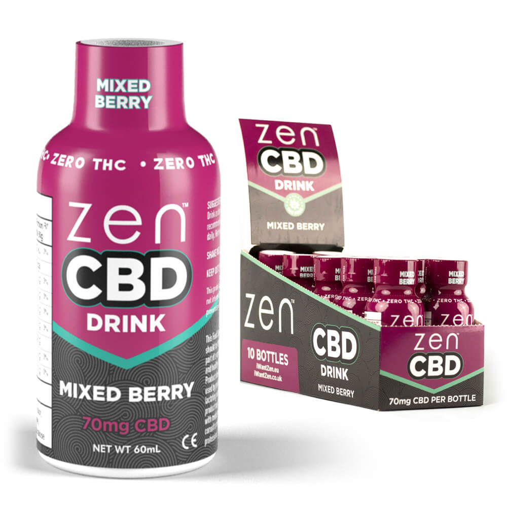 Zen CBD Bebida de CBD Frutos rojos 70mg 60ml (10uds/display)