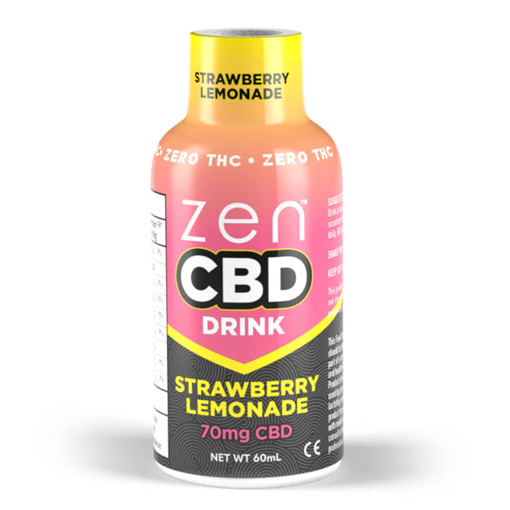 Zen CBD Bebida de CBD Fresa-Limonada 60ml 70mg CBD  (10uds/display)