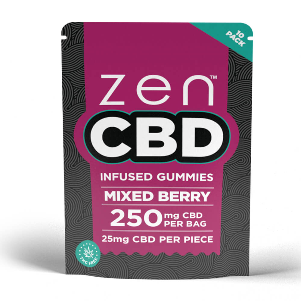 Zen CBD Gominolas de frutos rojos 250mg por bolsa (10uds/display)
