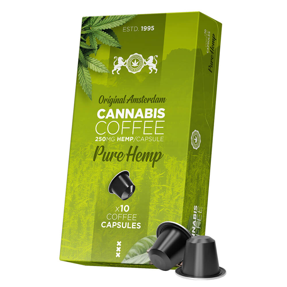 Haze Cápsulas de Café compatibles Nespresso con 250mg Cáñamo (10packs/Caja)