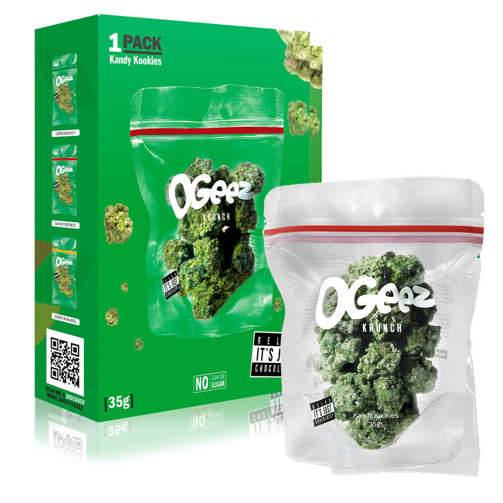 Ogeez 1-Pack Kandy Kookies Chocolate con Forma de Cannabis 35g
