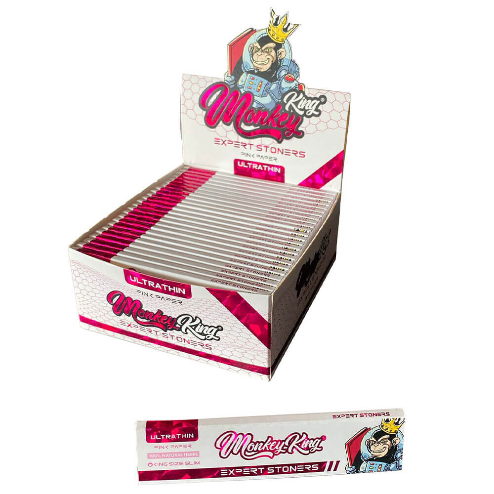 Monkey King Expert Stoners Papeles de Liar Ultrafinos Rosa KS Slim (50uds/display)