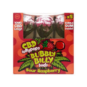 Bubbly Billy Buds CBD Piruletas Frambuesa Agria 5 unidades por paquete (12 uds/display)