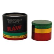 RAW Hammer Craft Grinder Mediana de Aluminio Rasta 4 Piezas - 55mmor