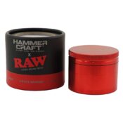 RAW Hammer Craft Grinder Grande de Aluminio Rojo 4 Piezas - 60mm