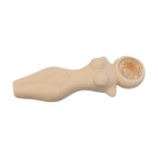 Pipa de Silicona Figura Desnuda Palida 12cm