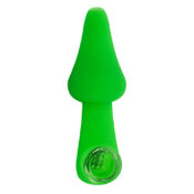 Pipa de Silicona Champiñón Verde Neón 10cm