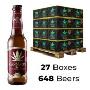 Cannabis Cerveza con Sabor a Cereza 4,5% Gold Leaf 330ml (27 cajas/648 cervezas)